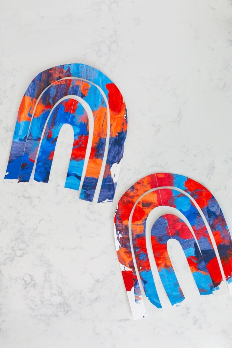 painted red white and blue rainbows for 4th of july