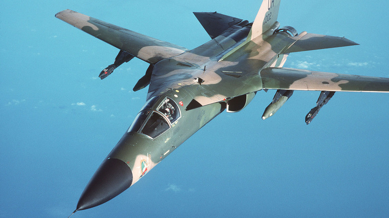 An F-111 jet in flight