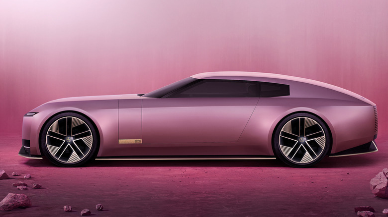 Pink Jaguar Type 00 concept in profile