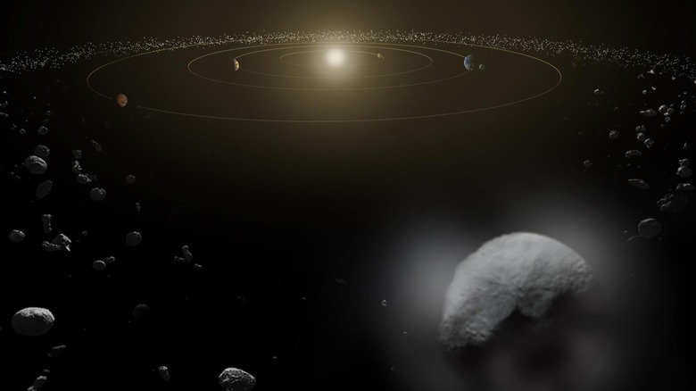 Illustration of asteroid belt