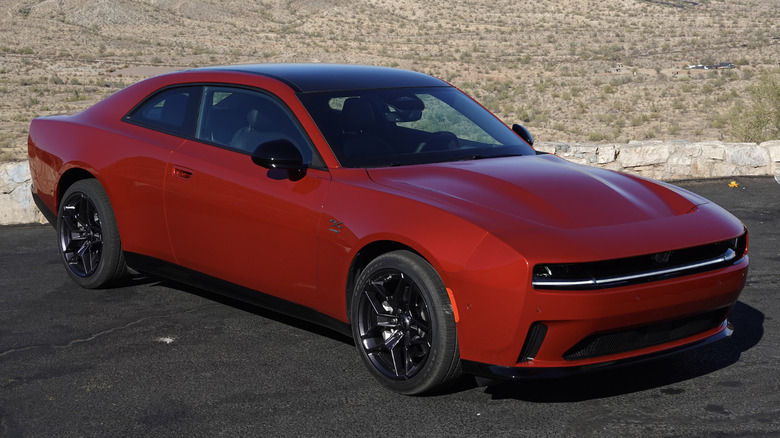 2025 Dodge Charger Daytona carbon fiber door trim detail