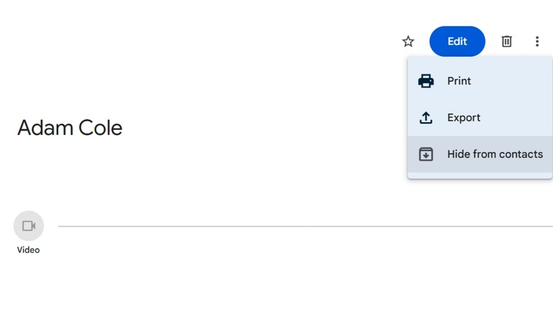 Option to hide a specific contact inside Google Contacts