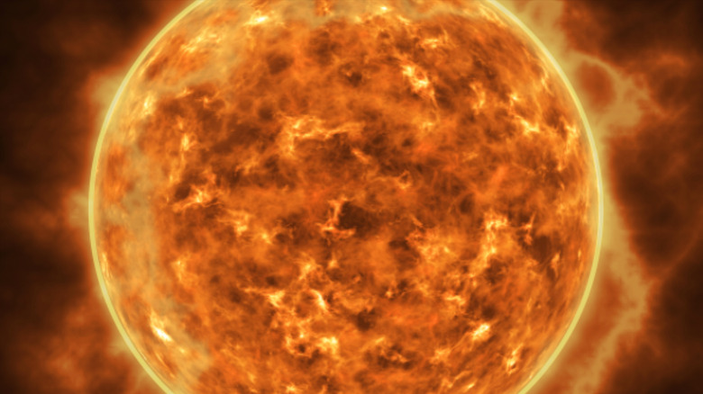 sun surface solar flare render