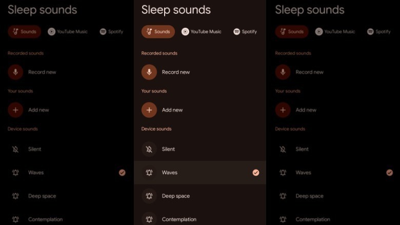 Android sleep sounds