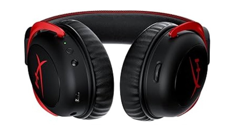 A red HyperX Cloud II Wireless Gaming Headset