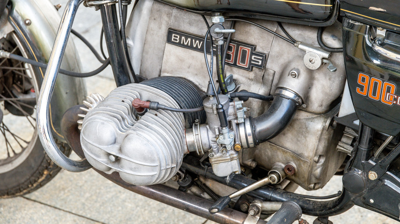 Flat twin engine in BMW motorcycle