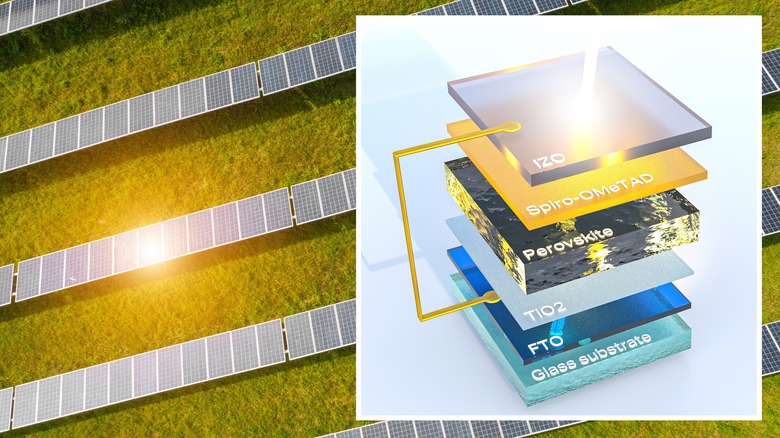 Illustration of perovskite solar panels