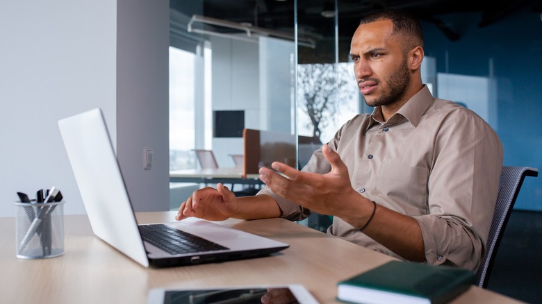 person using a laptop