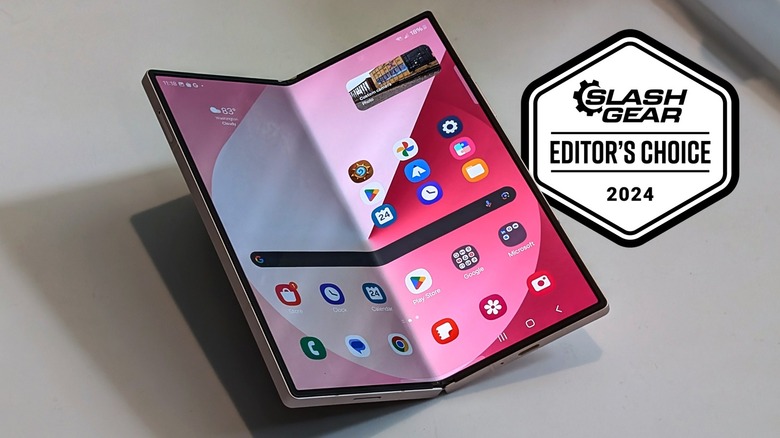 Samsung Galaxy Z Fold 6 on white surface