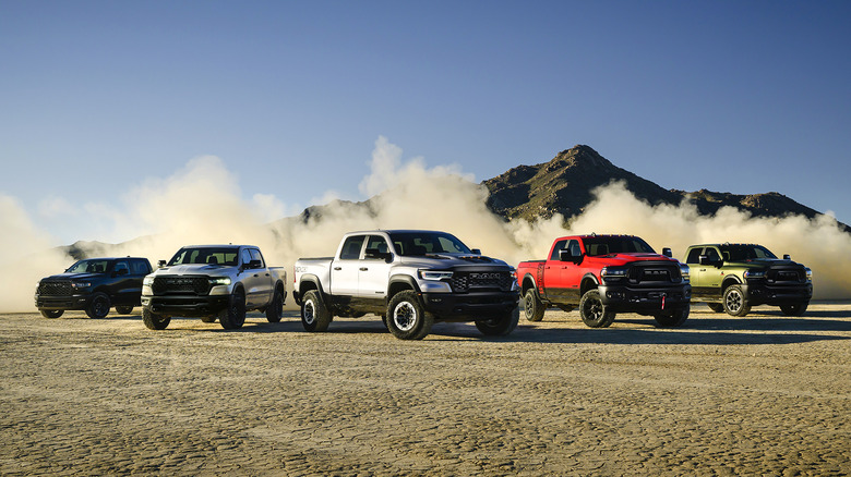 2025 Ram 1500 lineup in desert