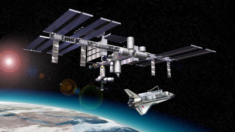 ISS and shuttle in orbit