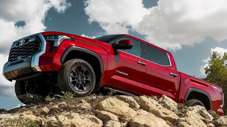 Man behind the wheel of a 2024 Toyota Tundra Platinum