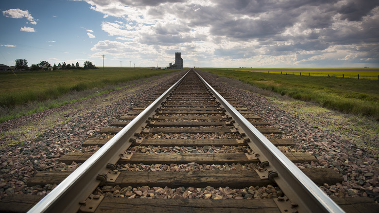 A railway track leading off into the distance.