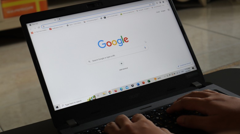 Google homepage on a MacBook