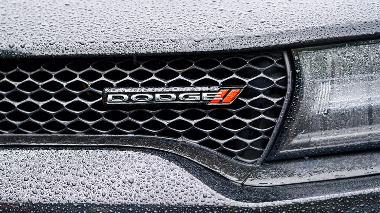 Dodge Charger grille and emblem wet