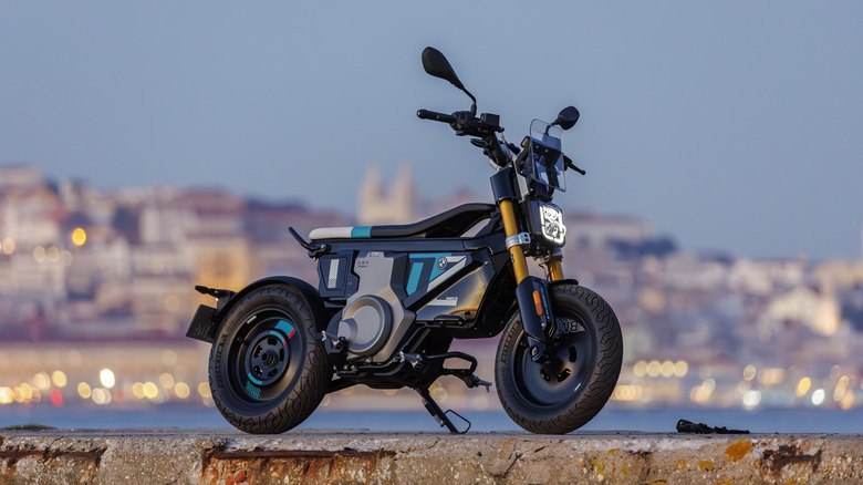 BMW CE 02 electric motorcycle parked