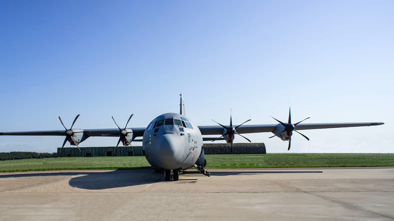 C-130 halted on runway