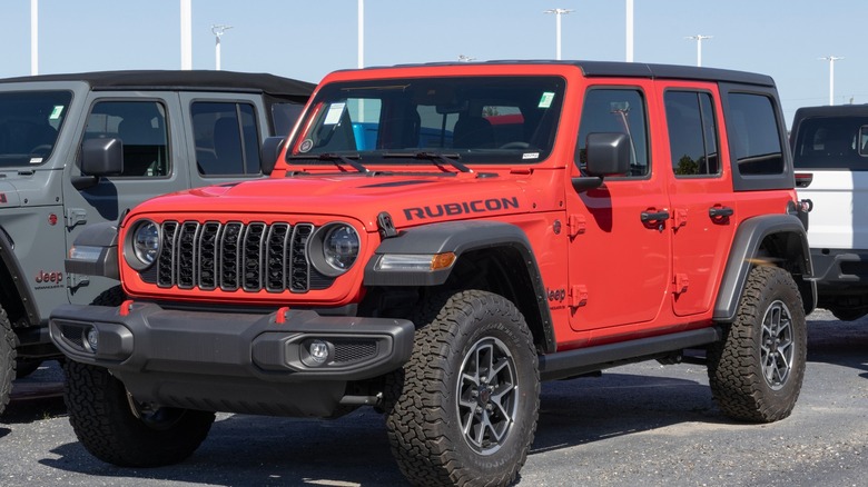 a red Jeep