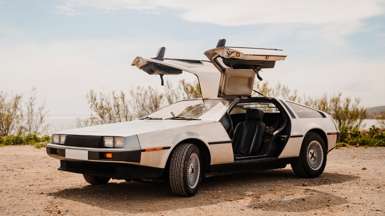 DMC-12 DeLorean with gullwings open