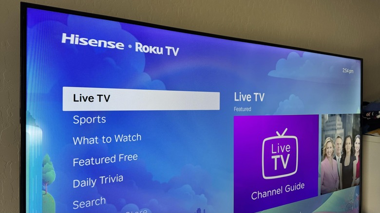 Roku TV live TV menu