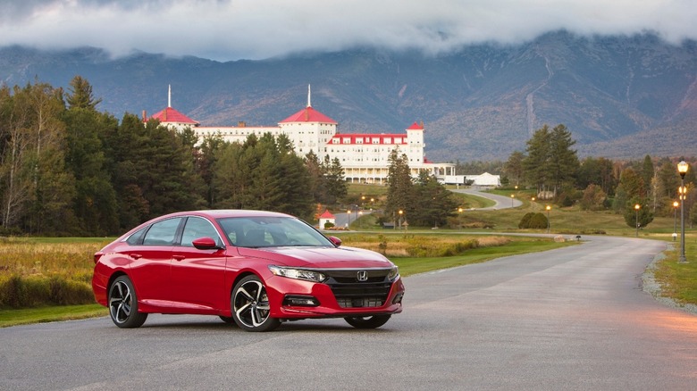 Red 2018 Honda Accord parked on a street