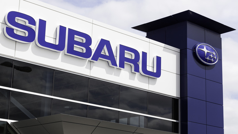 Subaru logo seen on a building