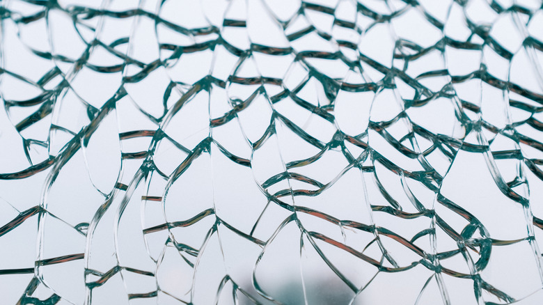 Cracked tempered glass