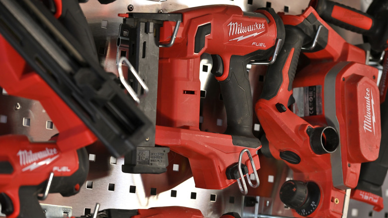 closeup of Milwaukee tools