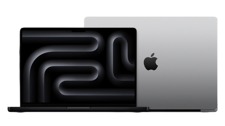 Apple's new 14-inch and 16-inch MacBook Pro laptops shown in silver and black.