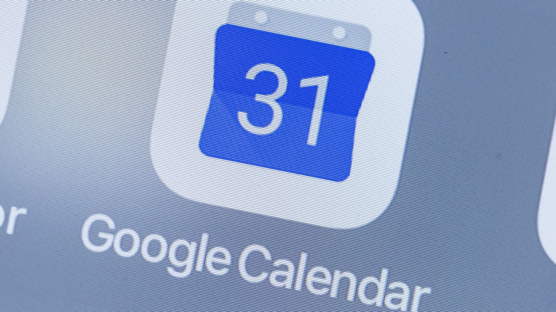 Google Calendar app logo on a phone screen