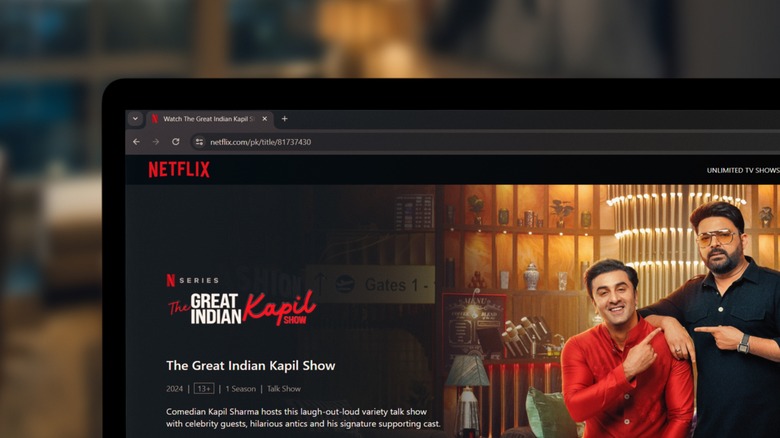 Netflix website on a laptop