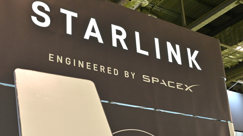 Starlink and SpaceX names on banner