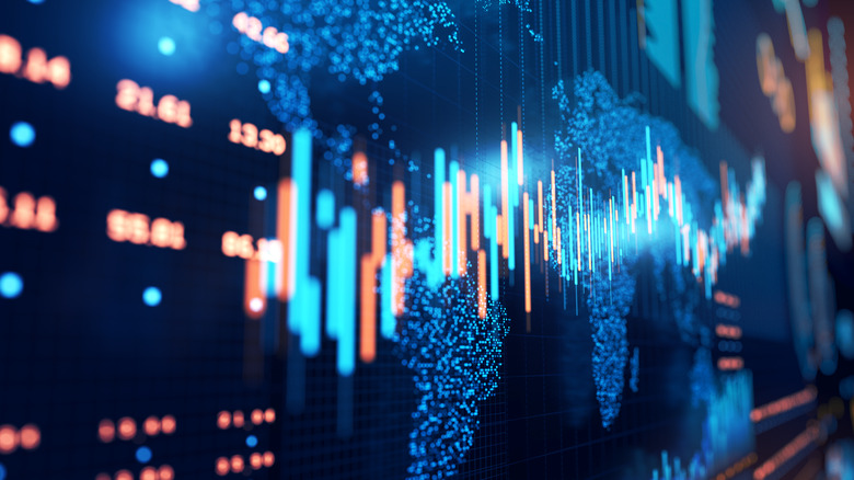 A graph depicting stock market prices