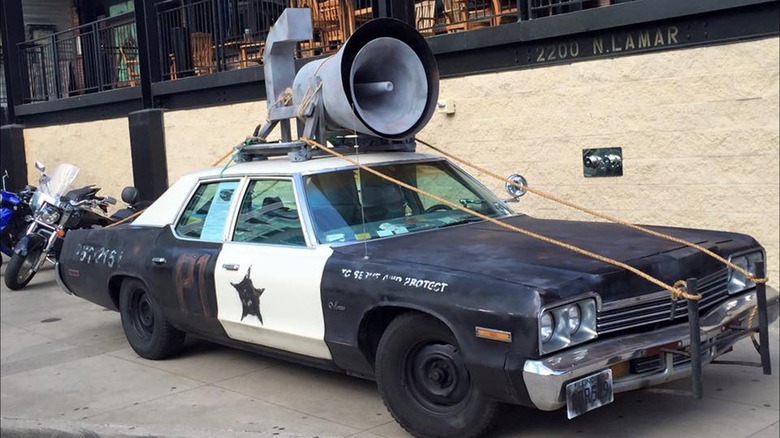 bluesmobile replica house of blues parked