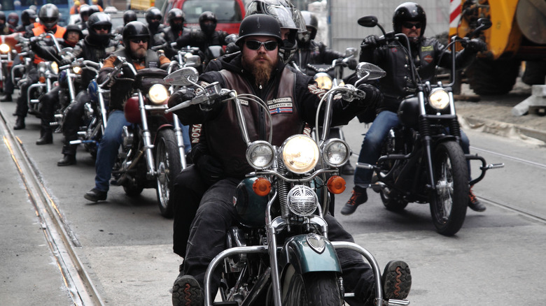 Motorcycle clubs Bandidos, Gladiators, Hell's Angels, Coffin Cheaters, Road Pirates, Taurus and many others hold a protest