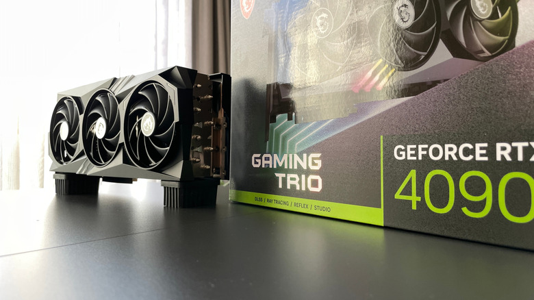 Nvidia GeForce RTX 4090 next to packaging