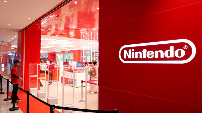 Nintendo logo on Nintendo store