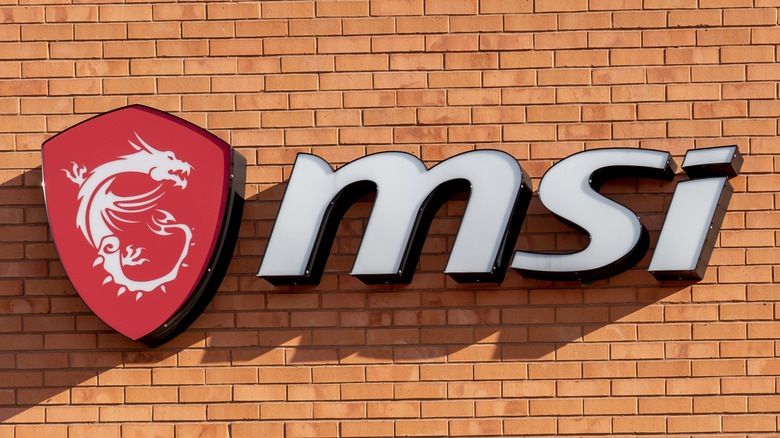 MSI logo signage