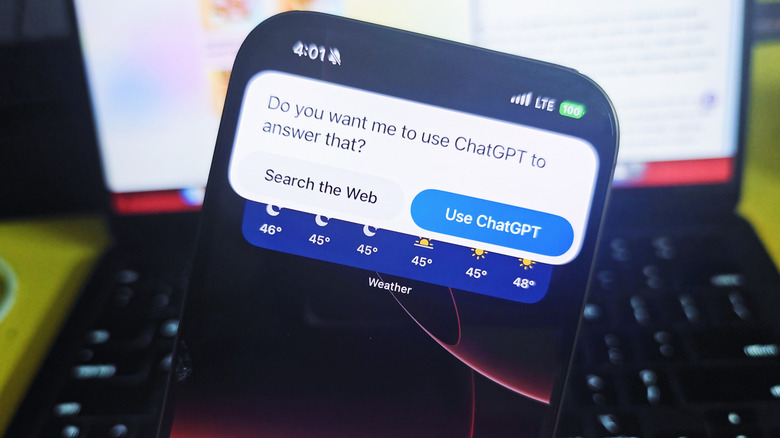 ChatGPT integration with Siri on an iPhone