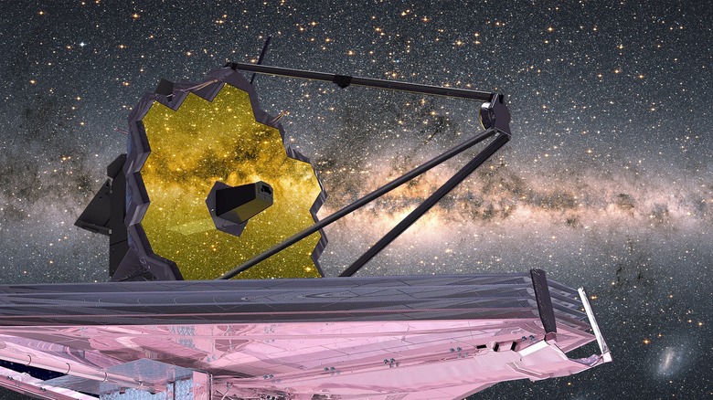 James Webb Space Telescope among stars