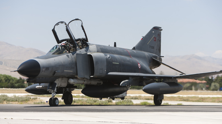 Turkish Phantom F4 on runway