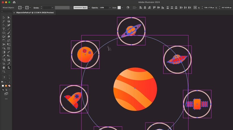 Adobe Illustrator Objects on Path