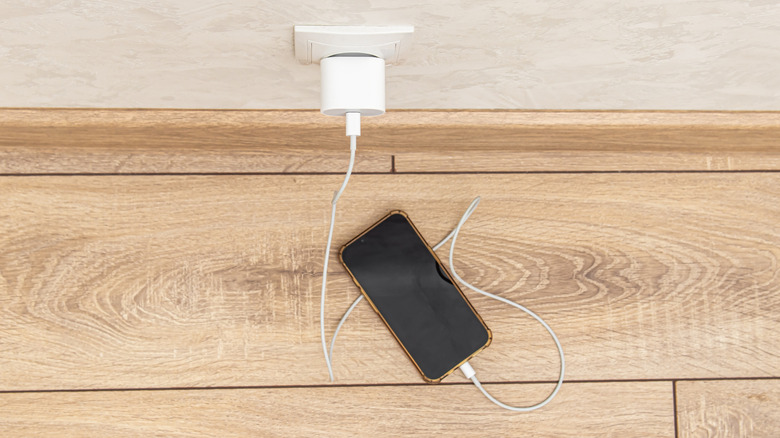 Charging phone wall outlet