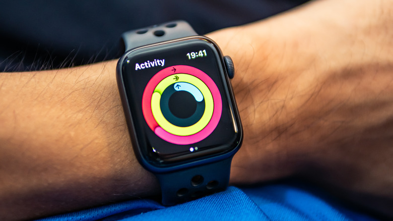 Activity rings displayed on Apple Watch