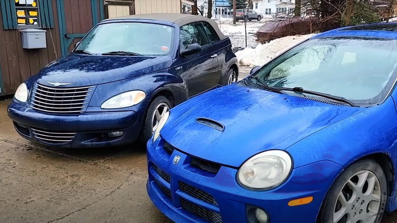 Dodge Neon SRT-4 and a PT Cruiser GT in a parking lot