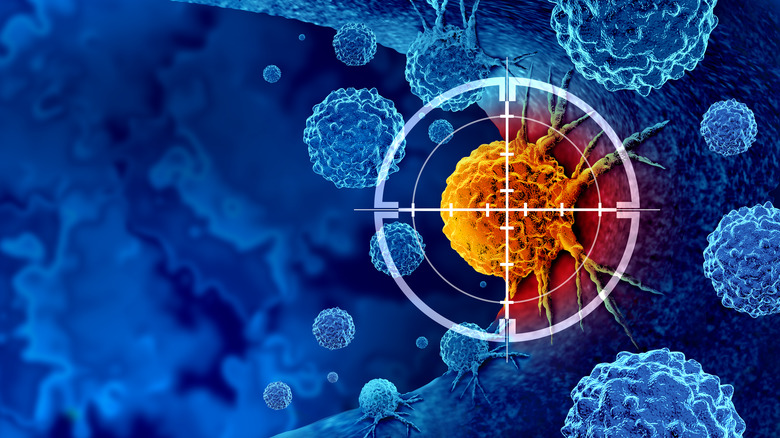 Illustration of cancer growth.