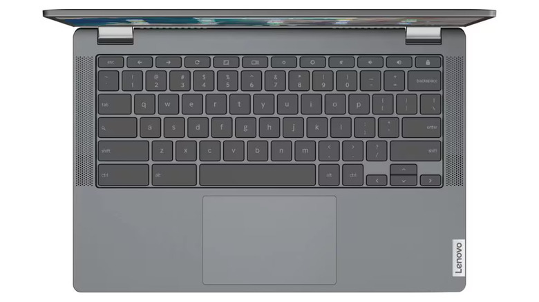 Laptop keyboard from above